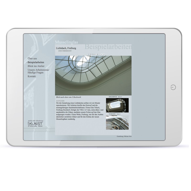 Webdesign für Glaskunst-Atelier