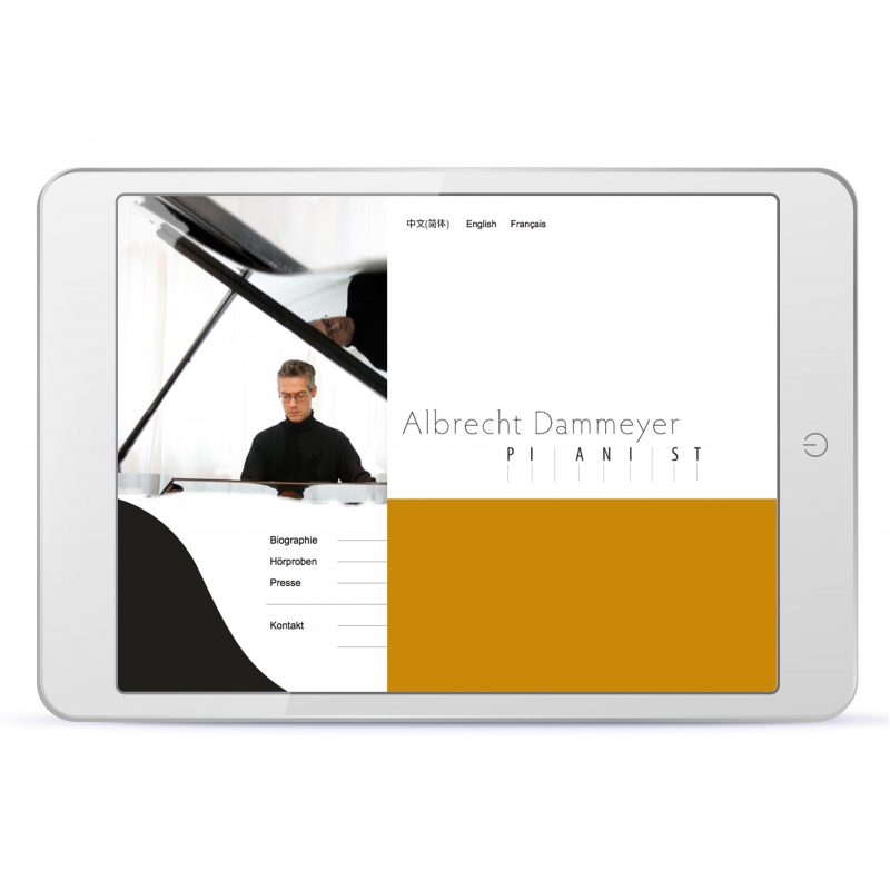 Albrecht Dammeyer Screendesign der Startseite