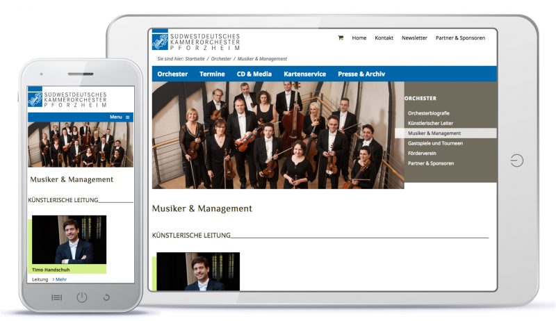Webdesign Südwestdeutsches Kammerorchester Pforzheim – Musiker